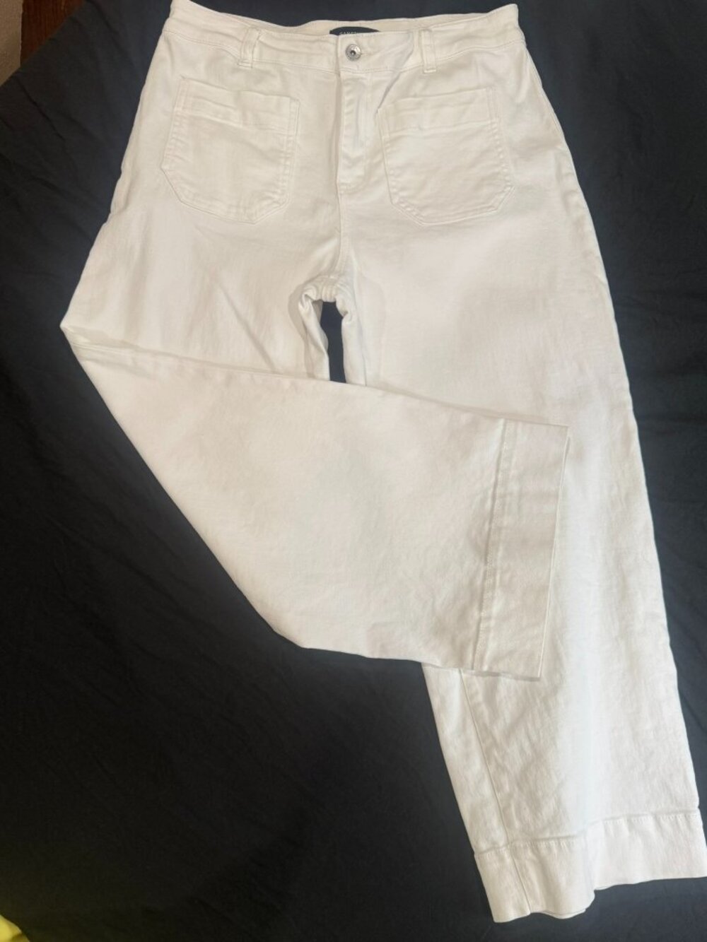 Sanctuary Marine Crop Wide Leg Jean White Size 30, Patch Pocket